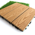 Outdoor/Garden WPC DIY Tiles Click 3D Wood Grain Embossing Solid Composite Wood Plastic Floor Deck Tiles